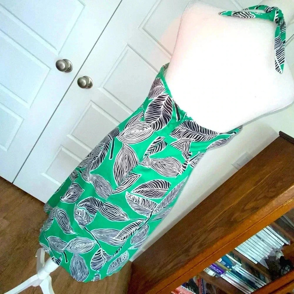 Sag Harbor Halter Dress Tie Neck High Empire Waist Zipper Back Size 6 - Picture 9 of 12
